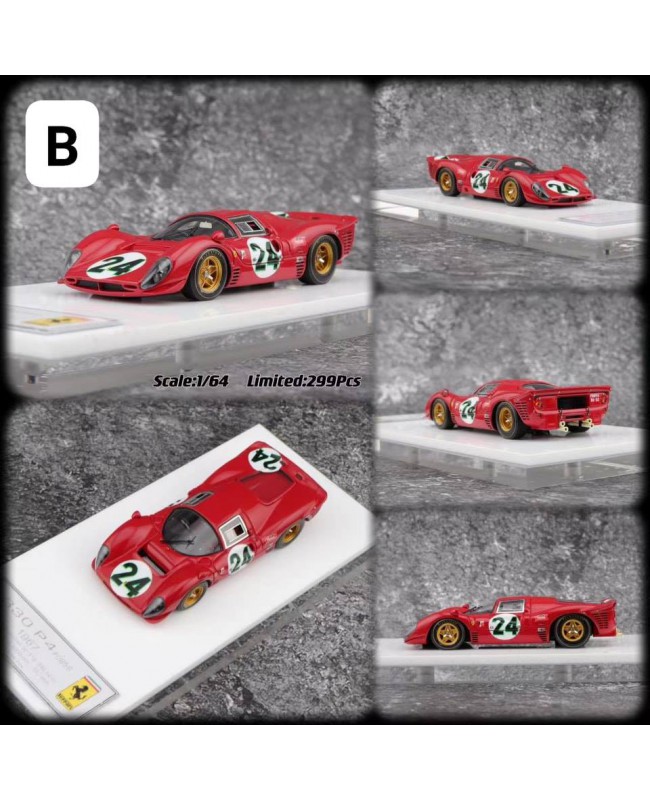(預訂 Pre-order) DMH 1/64 Ferrari 330P4 (Resin car model) DM640035 Daytona runner-up #24 金色輪轂 硬頂款 (限量299Pcs)