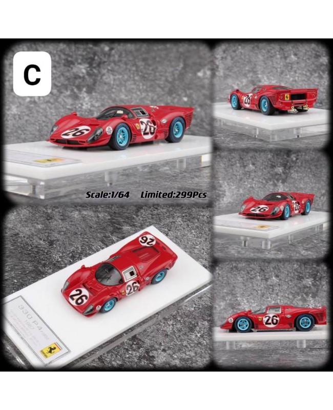 (預訂 Pre-order) DMH 1/64 Ferrari 330P4 (Resin car model) DM640036 Daytona third runner-up #26 藍色輪轂 硬頂款 (限量299Pcs) 