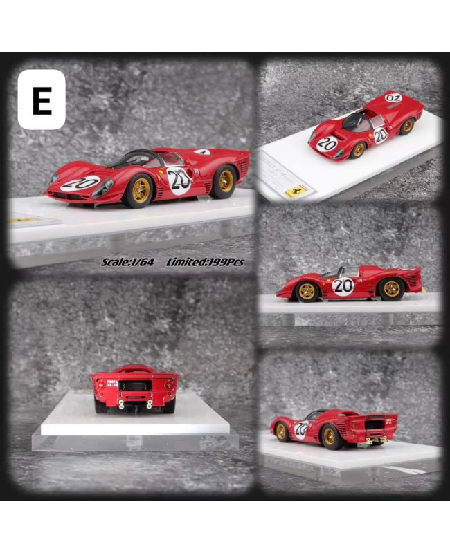 (預訂 Pre-order) DMH 1/64 Ferrari 330P4 (Resin car model) DM640038 標紅#20 Rosso crosa North American Le Mans 金色輪轂 敞篷款 (限量199Pcs)