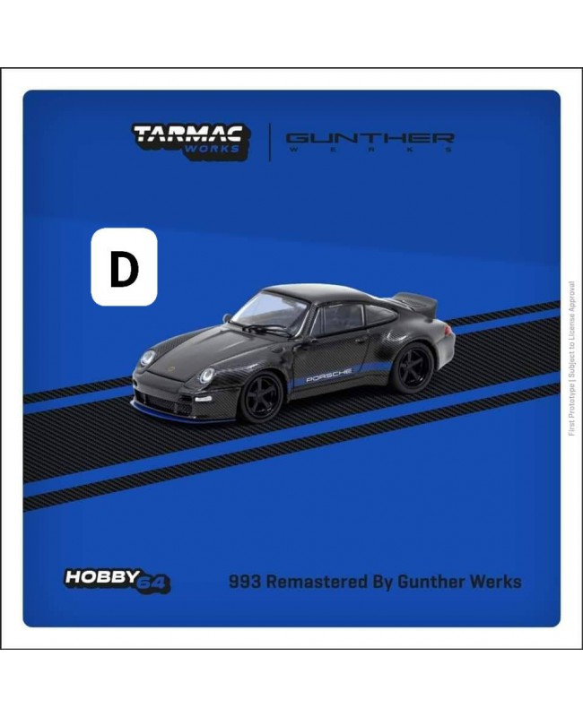 (預訂 Pre-order) Tarmac 1/64 T64-TL054-BCF - 993 Remastered By Gunther Werks Black Carbon Fiber (Diecast car model)