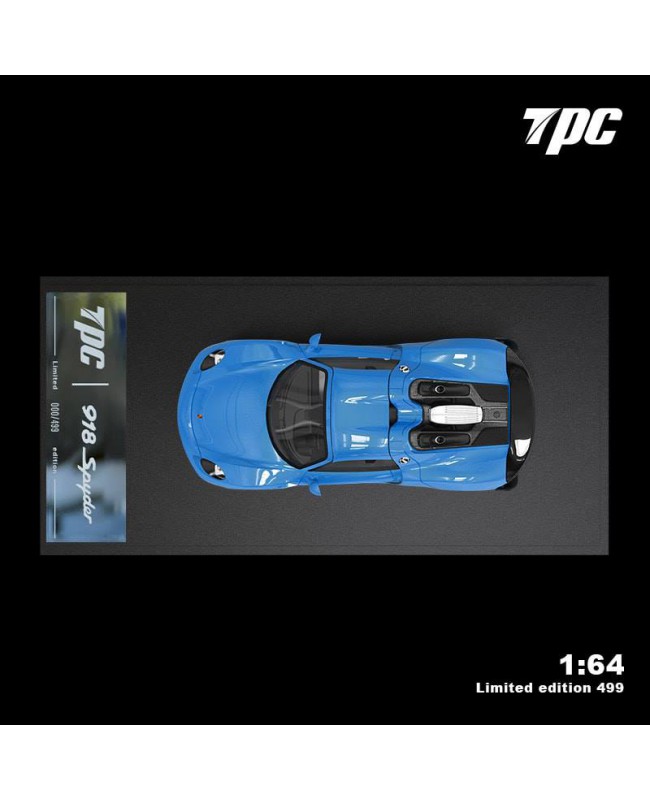 (預訂 Pre-order) TPC 1/64 Porsche 918 Spyder 藍色+人偶 (藍色車頂) 人偶版 (Diecast car model)