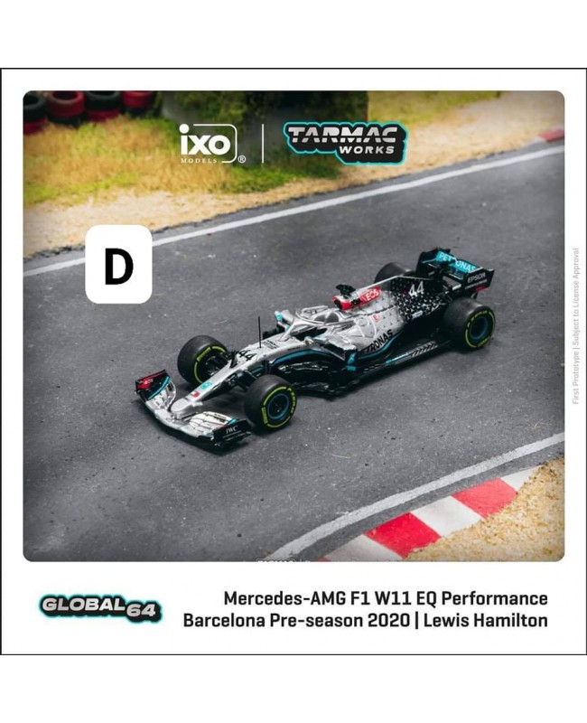 (預訂 Pre-order) Tarmac Works 1/64 T64G-F036-LH2 Mercedes-AMG F1 W11 EQ Performance Barcelona Pre-season Testing 2020 Lewis Hamilton (Diecast car model)
