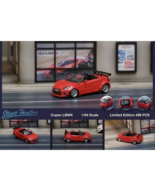 (預訂 Pre-order) Stance Hunters 1/64 LBWK Copen (Diecast car model) 紅色/銀色輪轂