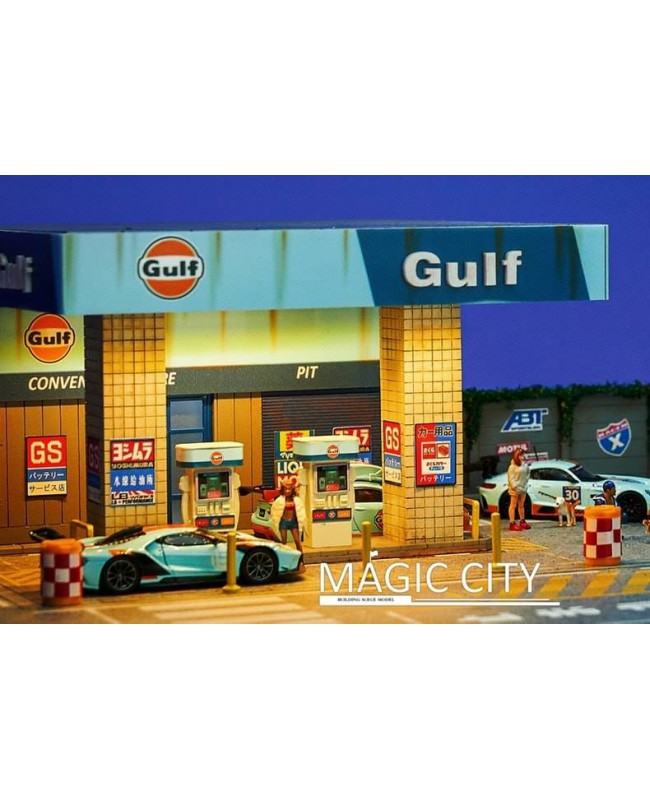 (預訂 Pre-order) Magic City 1/64 Gas Station & Showroom Scene (110052 Gulf Petroleum)
