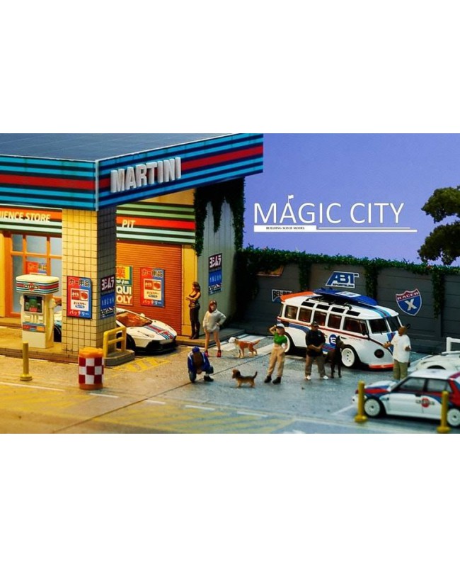 (預訂 Pre-order) Magic City 1/64 Gas Station & Showroom Scene (110050 MARTINI)