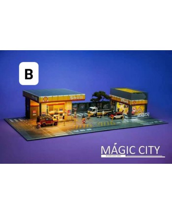 (預訂 Pre-order) Magic City 1/64 Gas Station & Showroom Scene (110051 Shell Petroleum)
