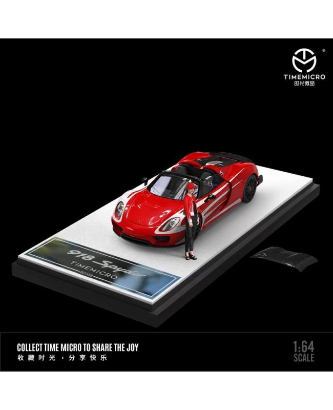 (預訂 Pre-order) TimeMicro 1:64 918 Spyder (Diecast car model) 紅色火焰人偶版