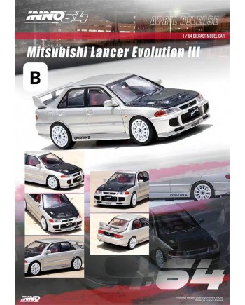 (預訂 Pre-order) Inno64 MITSUBISHI LANCER EVOLUTION III 銀色 IN64-EVO3-SIL (Diecast car model)