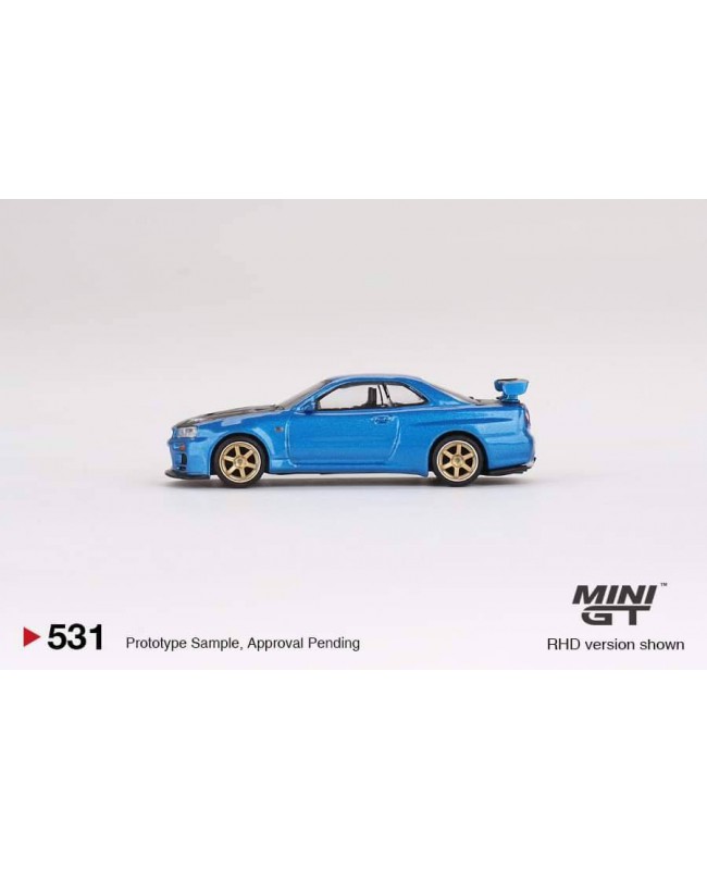 (預訂 Pre-order) MINI GT 1/64 Nissan Skyline GT-R (R34) Top Secret Bayside Blue (MGT00531-R) (Diecast car model)