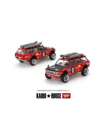 (預訂 Pre-order) Mini GT x Kaido House KHMG054 - Datsun Kaido 510 Wagon Kaido GT Surf Safari RS Red RHD (Diecast car model)