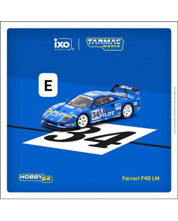(預訂 Pre-order) Tarmac 1/64 T64-075-95LM34 - Ferrari F40 LM 24h of Le Mans 1995 M. Ferté/ O. Thévenin/ C. Palau (Diecast car model)