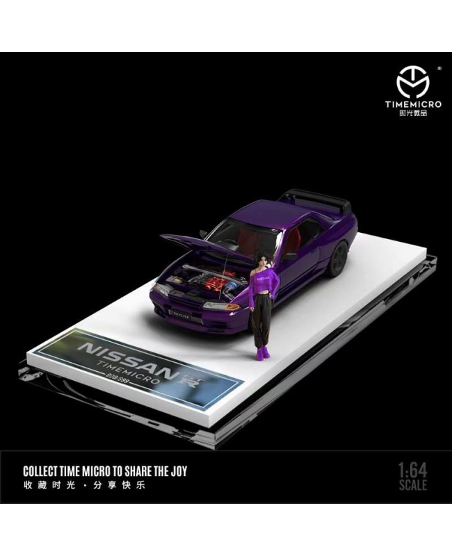 (預訂 Pre-order) TimeMicro 1:64 Nissan Gtr32 開蓋限量版 (Diecast car model) 午夜紫-人偶版