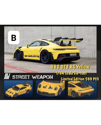 (預訂 Pre-order) Street Weapon 1/64 992 GT3 RS (Diecast car model) 限量599台 Yellow