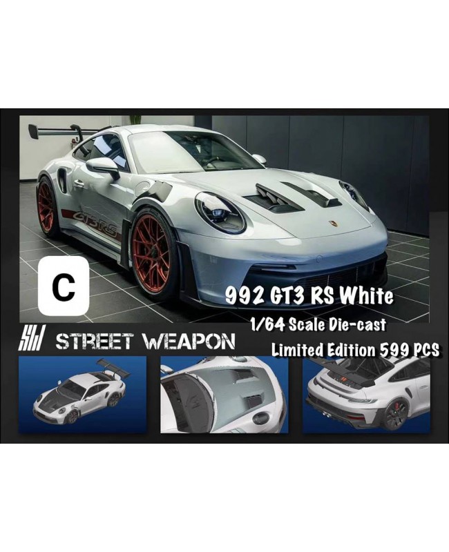 (預訂 Pre-order) Street Weapon 1/64 992 GT3 RS (Diecast car model) 限量599台 White