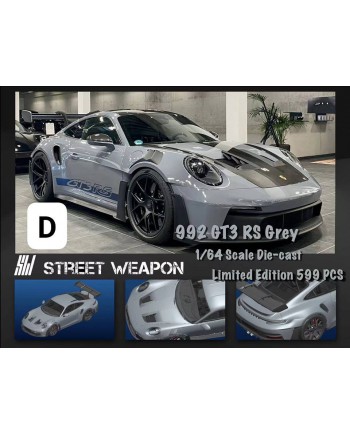(預訂 Pre-order) Street Weapon 1/64 992 GT3 RS (Diecast car model) 限量599台 Grey