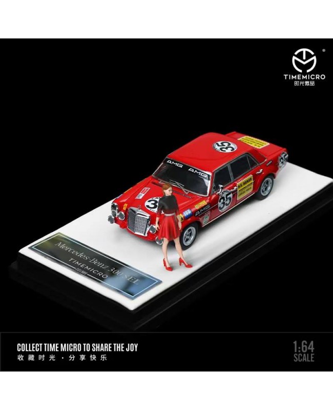 (預訂 Pre-order) TimeMicro 1:64 Mercedes Benz 300 SEL #35 Red pig (Diecast car model) 人偶版