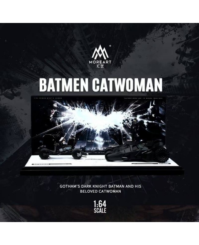 (預訂 Pre-order) MoreArt 1:64 Batman Catwoman 電單車及戰車雙車套裝 (Resin car model)