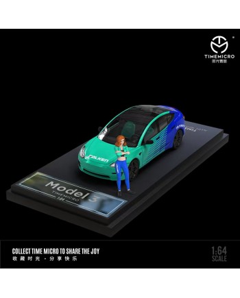 (預訂 Pre-order) TimeMicro 1/64 Tesla Model3 Falken 人偶版 (Diecast car model)