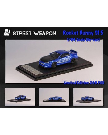 (預訂 Pre-order) Street Weapon 1:64 Nissan Slivia S15 RocketBunny (Diecast car model) 限量299台 藍