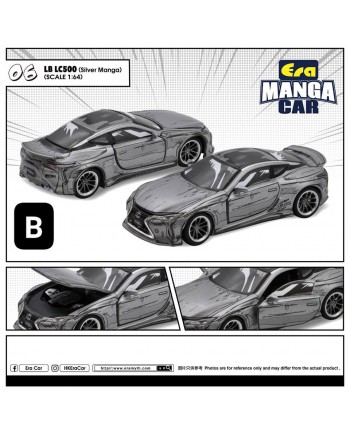 (預訂 Pre-order) ERA CAR 1/64 LB LC500 MANGA (Diecast car model) ME006 06 LB LC500 Silver Manga
