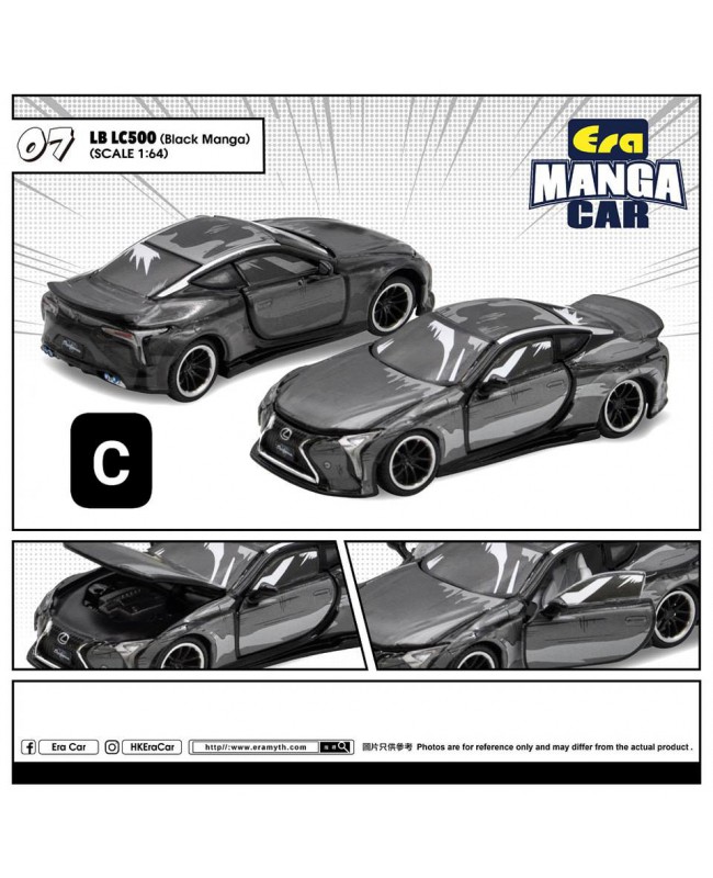(預訂 Pre-order) ERA CAR 1/64 LB LC500 MANGA (Diecast car model) ME007 07 LB LC500 Black Manga