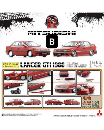 (預訂 Pre-order) BM Creations BM64B0277 1/64 Mitsubishi 1988 Lancer Gti -Red -RHD (Diecast car model)