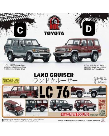 (預訂 Pre-order) BM Creations BM64B0344 1/64 Toyota Land Cruiser LC76 - Dark Grey (RHD) (Diecast car model)