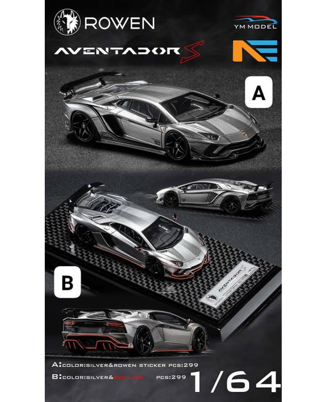 (預訂 Pre-order) YM Model Advance Edition  Rowen Aventador S 1/64 Lamborghini gray (Resin car model) 限量299台 ROWEN拉花