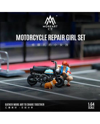 (預訂 Pre-order) MoreArt 1/64 MOTORCYCLE REPAIR GIRL SET