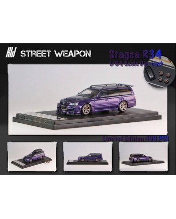 (預訂 Pre-order) Street Weapon 1:64 Nissan Stagea R34 (Diecast car model) 限量499台 紫色