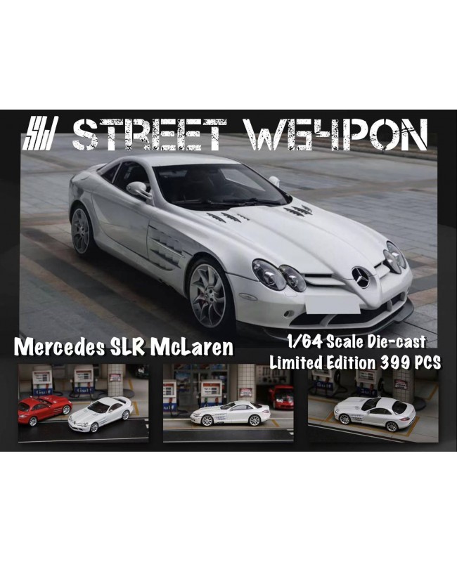 (預訂 Pre-order) SW 1/64 Mercedes SLR Mclaren (Diecast car model) 限量399台 珍珠白色