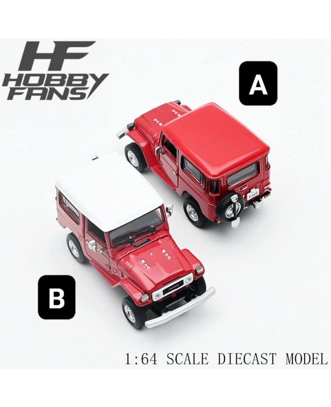 (預訂 Pre-order) HobbyFans 1/64 TOYOTA LAND CRUISER FJ40 (Diecast car model) HF64-FJ40- 02RDWH RED WITH WHITE ROOF