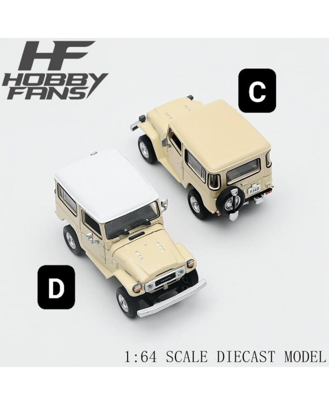 (預訂 Pre-order) HobbyFans 1/64 TOYOTA LAND CRUISER FJ40 (Diecast car model) HF64-FJ40- 04BGWH BEIGE With white roof