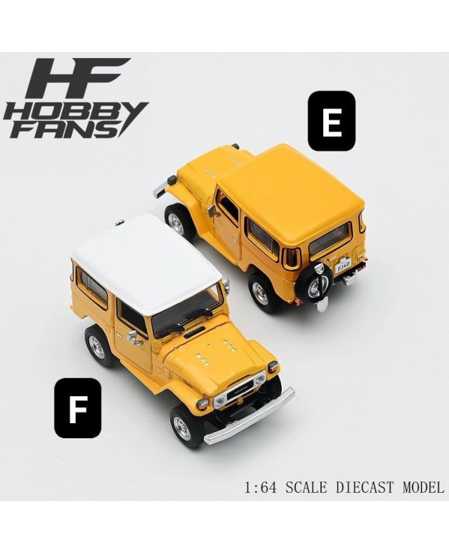 (預訂 Pre-order) HobbyFans 1/64 TOYOTA LAND CRUISER FJ40 (Diecast car model) HF64-FJ40-06YLWH Yellow with white roof