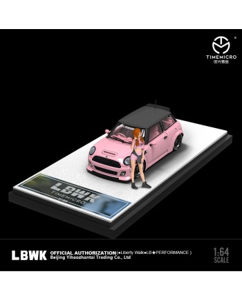 (預訂 Pre-order) TimeMicro 1/64 LBWK MiniCooper (Diecast car model) Peach pink 人偶版