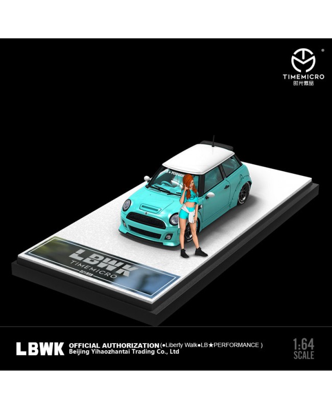 (預訂 Pre-order) TimeMicro 1/64 LBWK MiniCooper (Diecast car model) Tiffany Blue 人偶版