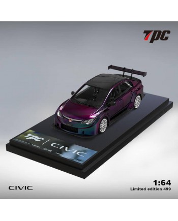 (預訂 Pre-order) TPC 1/64  Honda Civic FD2 Chameleon碳纖維車頂(Diecast car model) 限量499台 白輪