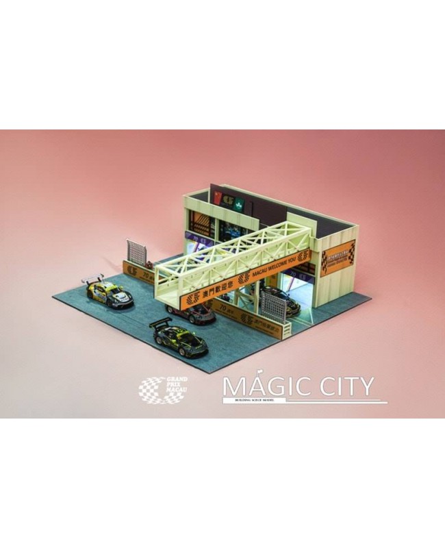 (預訂 Pre-order) Magic City Model 1/64 Macau Grand Prix 70th anniversary 特別款賽道 GT0012 3門P房,&廊橋