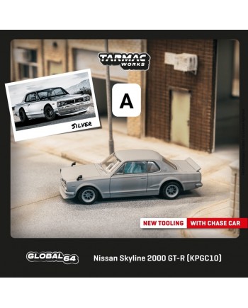 (預訂 Pre-order) Tarmac Works 1/64 Nissan Skyline 2000 GT-R (KPGC10) Silver 銀色 T64G-043-SL (Diecast car model)
