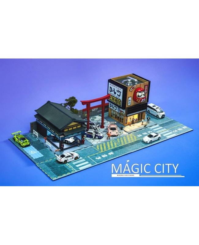 (預訂 Pre-order) Magic City 1/64 日本昭和建築 110058 Porsche 展廳&日本燒肉餐廳
