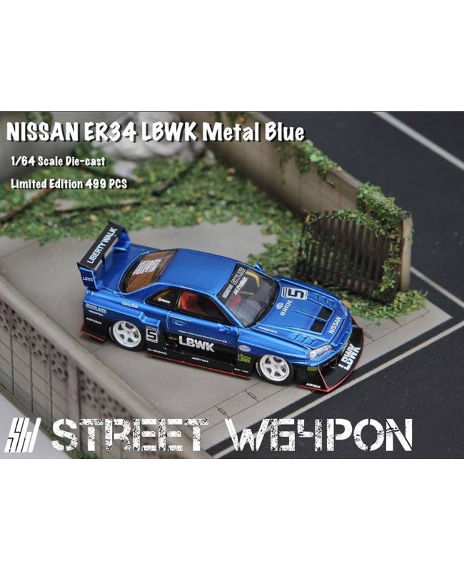 (預訂 Pre-order) SW 1/64 LBWK ER34 Metallic Blue (Diecast car model) 限量499台