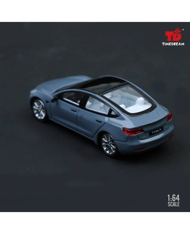 (預訂 Pre-order) TimeDream 1/64 Tesla Model 3 水泥灰 (Diecast car model)