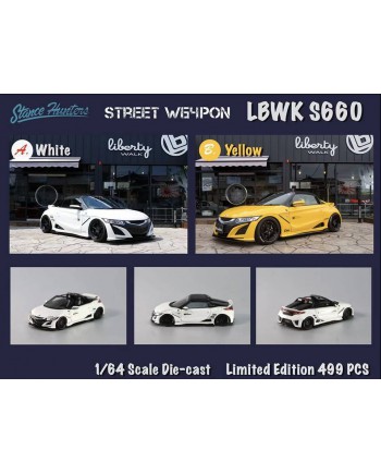 (預訂 Pre-order) 【Stance Hunters x Street W64pon】SH x SW 1/64  LBWK S660 (Diecast car model) 限量499台 黃色
