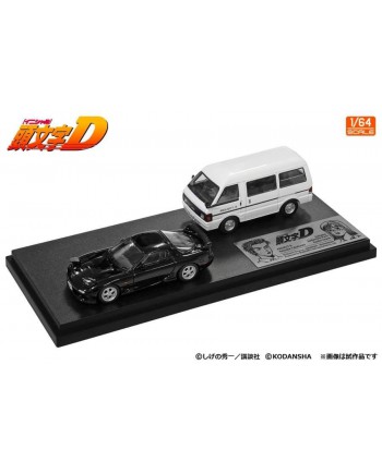 (預訂 Pre-order) Hi-story 1/64 Vol. 13 Proiect D Support Van white  & Kyoko lwase Mazda RX7 black (Diecast car model)
