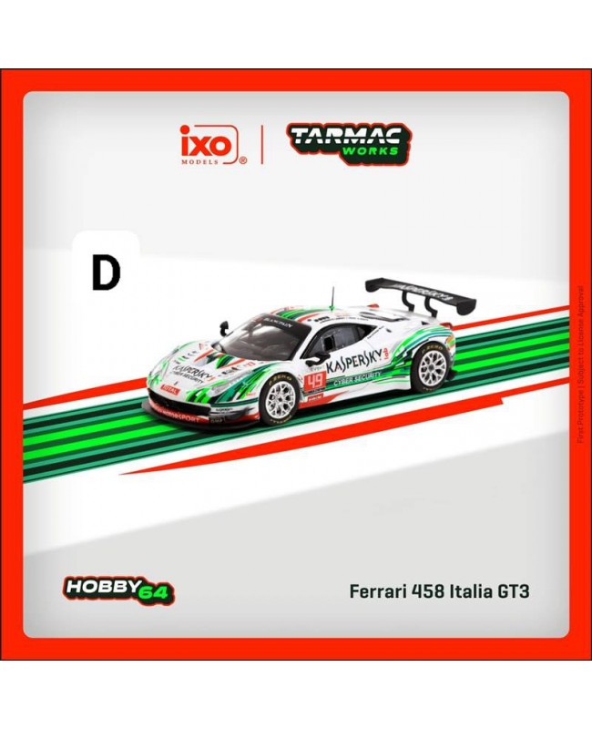 (預訂 Pre-order) TARMAC 1/64 Ferrari 458 Italia GT3 T64-074-16SPA49 (Diecast car model)