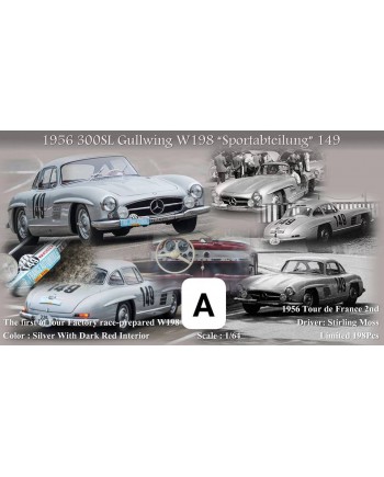 (預訂 Pre-order) MY64 1/64 300SL Gullwing W198 (Resin car model) 限量198台 Sportabteilung sliver #149