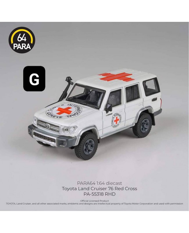 (預訂 Pre-order) PARA64 PA-55318 Toyota Land Cruiser LC76 International Red Cross LHD (Diecast car model)