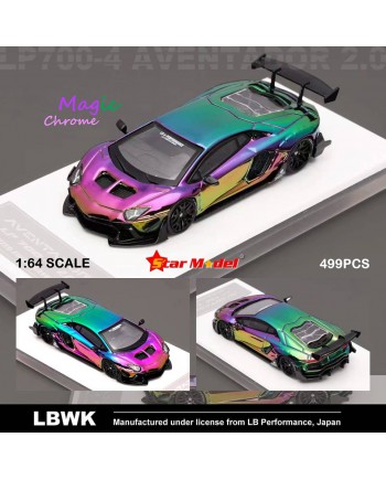 (預訂 Pre-order) Star Model 1:64 Liberty Walk Aventador LP700-4 LBWK 2.0 Magic Chrome Purple 電鍍變色紫 (Diecast car model) 限量699台