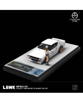 (預訂 Pre-order) TimeMicro 1:64 LBWK Nissan KPGC110 (Diecast car model) 白色人偶版 (限量999台)