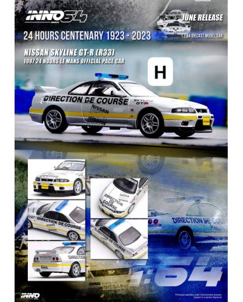 (預訂 Pre-order) INNO64 1/64 NISSAN SKYLINE GT-R (R33) 24 Hours Le Mans Offical Pace Car 1997 IN64-R33-LMPC (Diecast car model)
